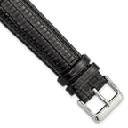 Teju Lizard Grain Leather Watch Band in Black, 16mm
