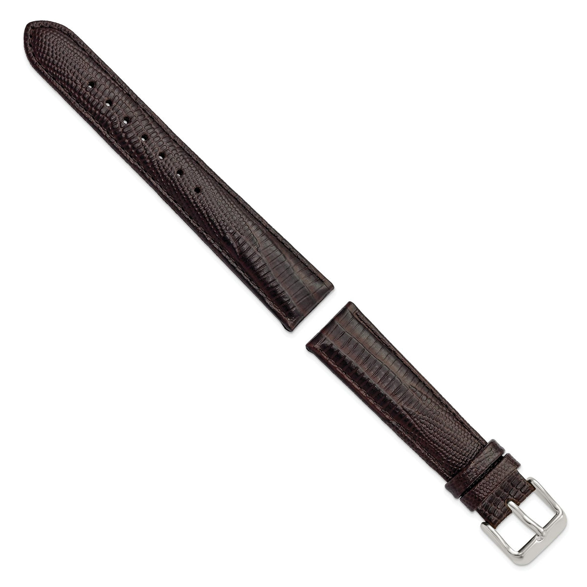 Teju Lizard Grain Leather Watch Band in Brown, 14mm - Sophia Jewelers
