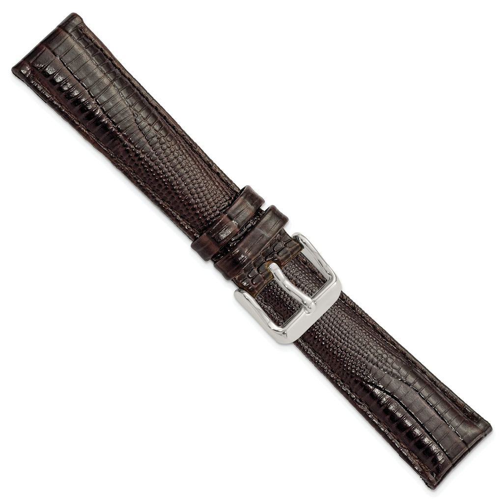 Teju Lizard Grain Leather Watch Band in Brown, 14mm - Sophia Jewelers