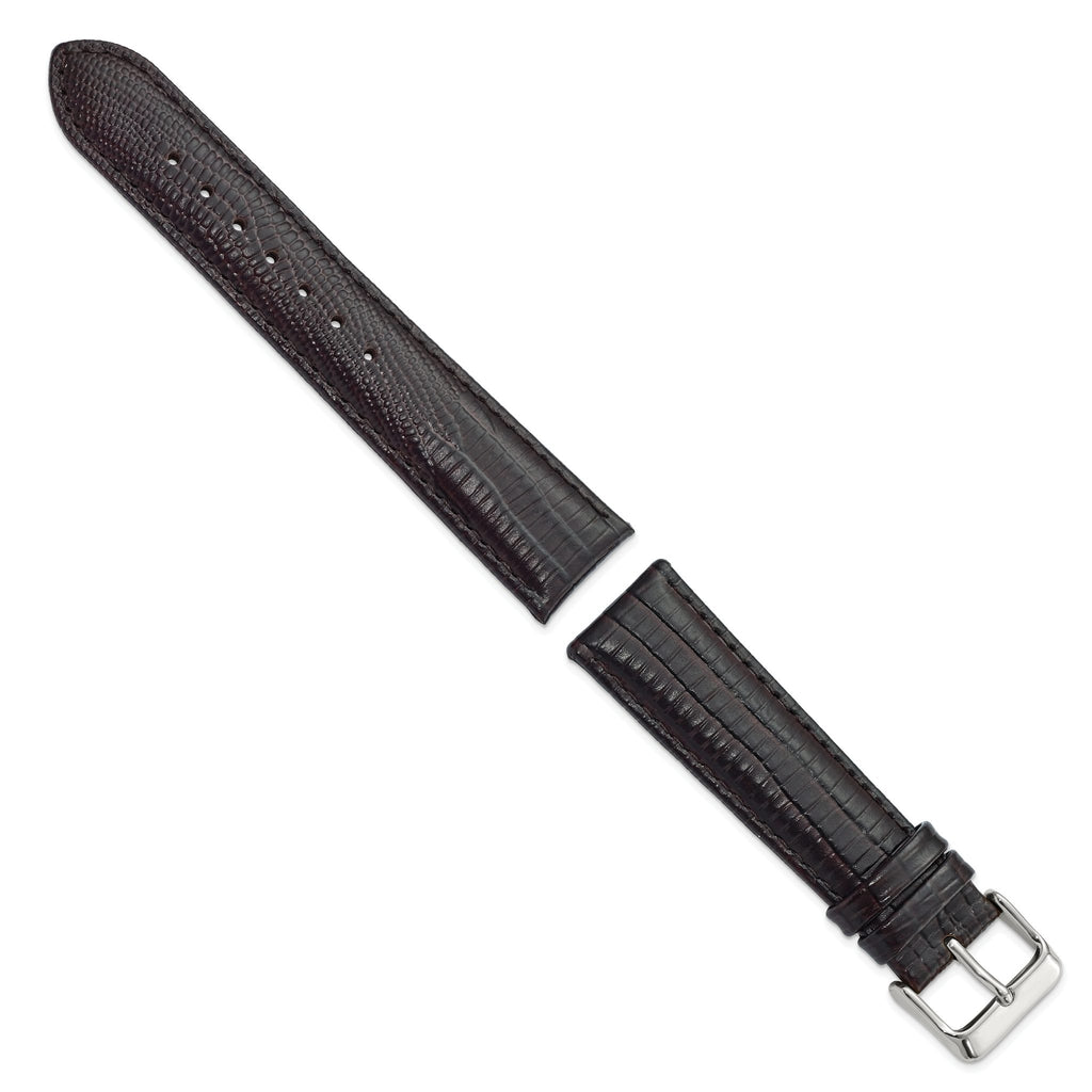 Teju Lizard Grain Leather Watch Band in Brown, 14mm - Sophia Jewelers