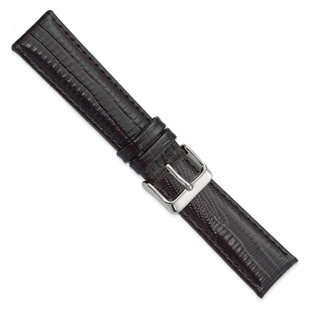 Teju Lizard Grain Leather Watch Band in Brown, 14mm - Sophia Jewelers