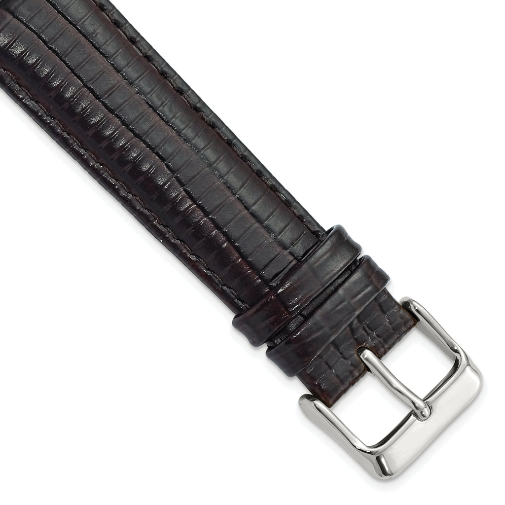 Teju Lizard Grain Leather Watch Band in Brown, 14mm