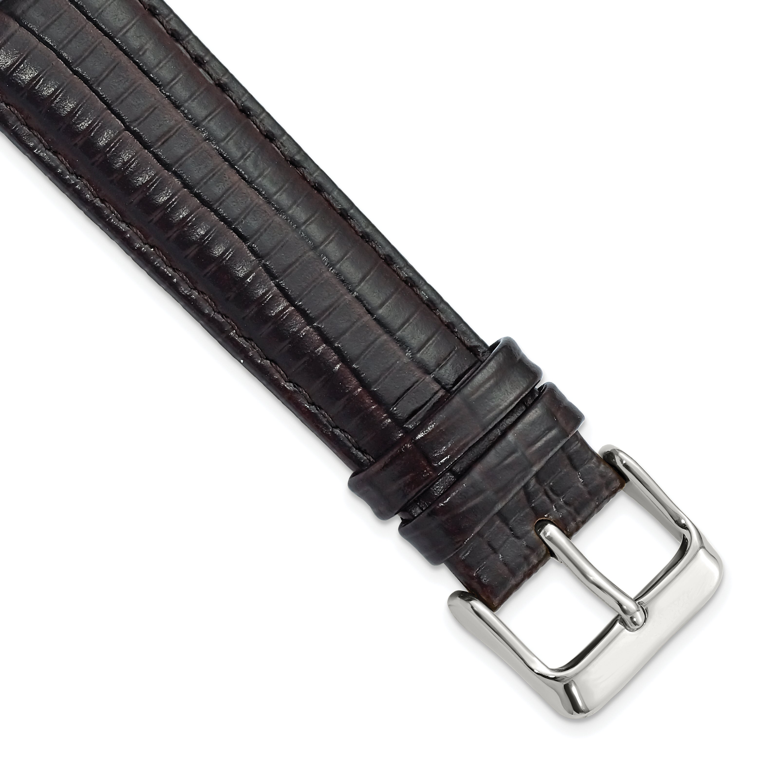 Teju Lizard Grain Leather Watch Band in Brown, 14mm