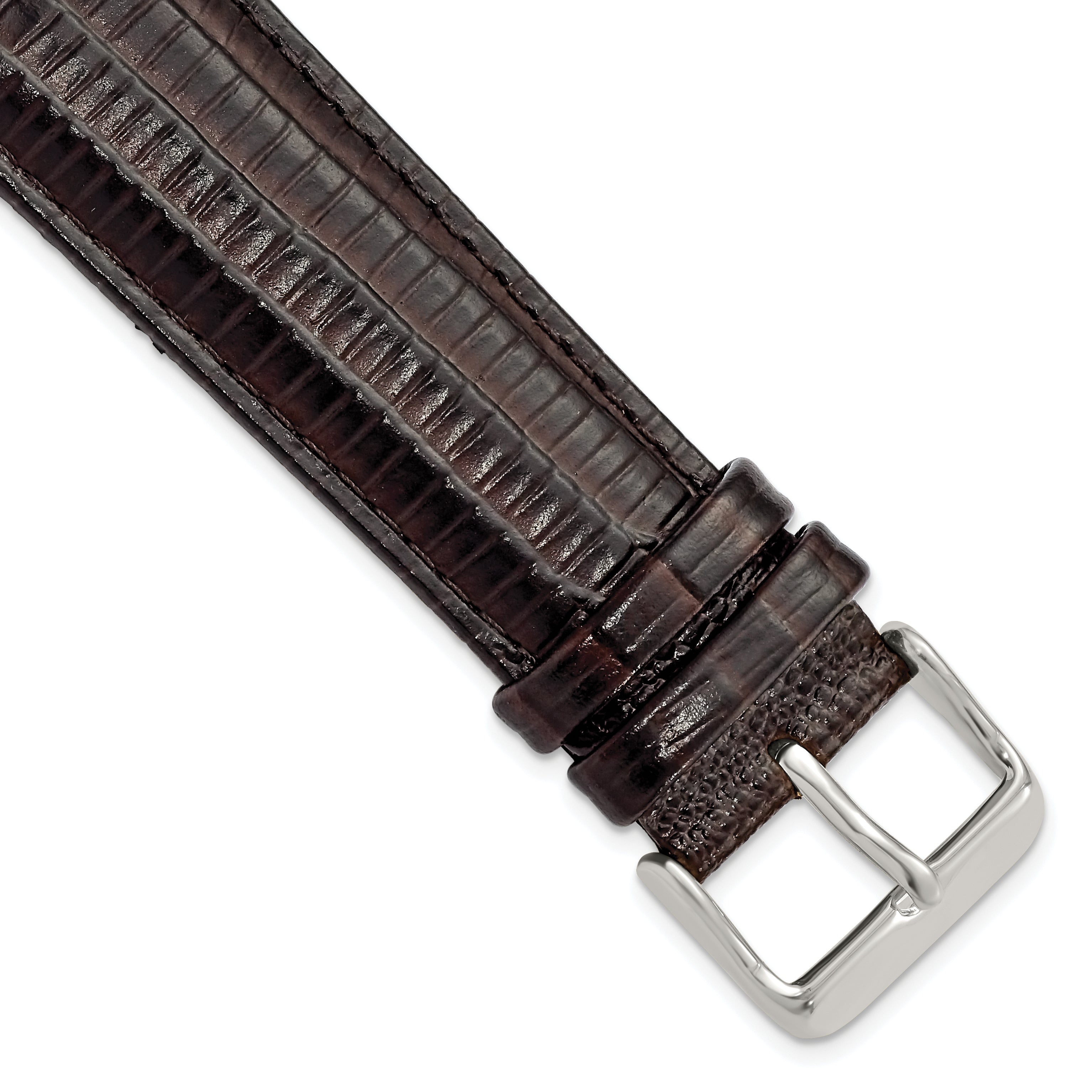 Teju Lizard Grain Leather Watch Band in Brown, 14mm