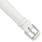 14mm White Teju Liz Grain Leather with Silver-tone Buckle 6.75 inch Watch Band