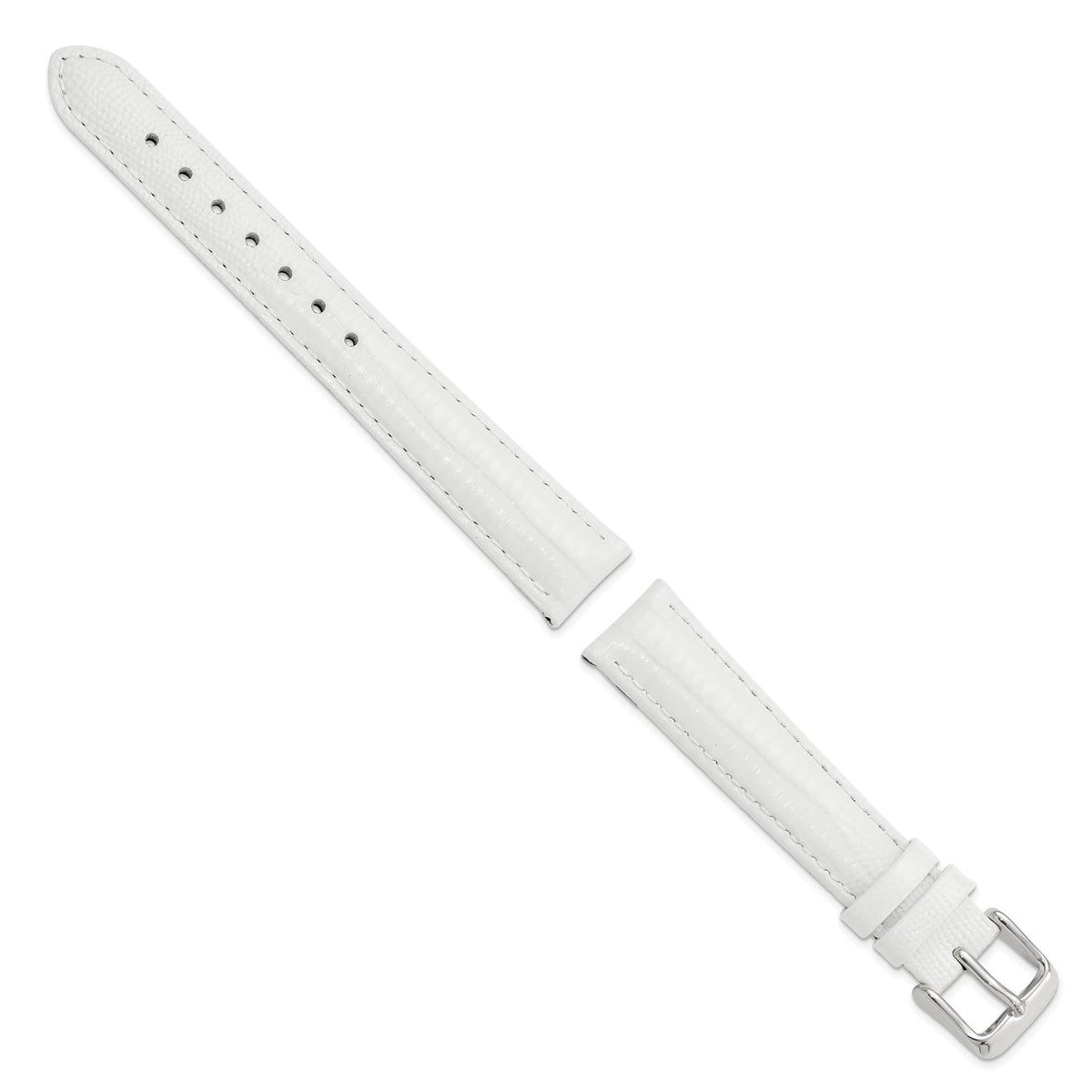 Teju Lizard Grain Leather Watch Band in White, 22mm - Sophia Jewelers