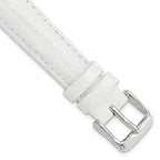 Teju Lizard Grain Leather Watch Band in White, 22mm