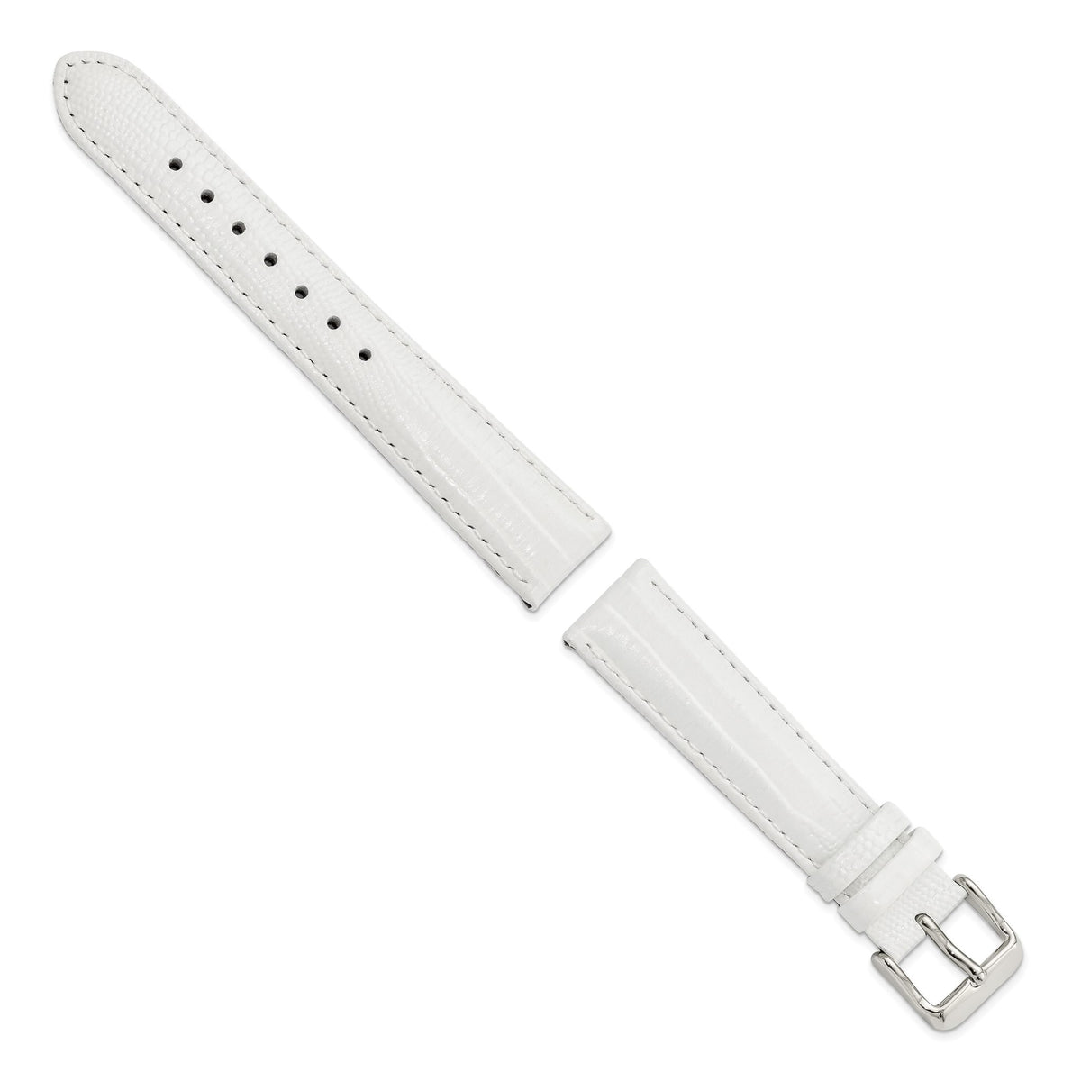Teju Lizard Grain Leather Watch Band in White, 22mm - Sophia Jewelers