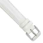 Teju Lizard Grain Leather Watch Band in White, 22mm