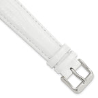 Teju Lizard Grain Leather Watch Band in White, 22mm