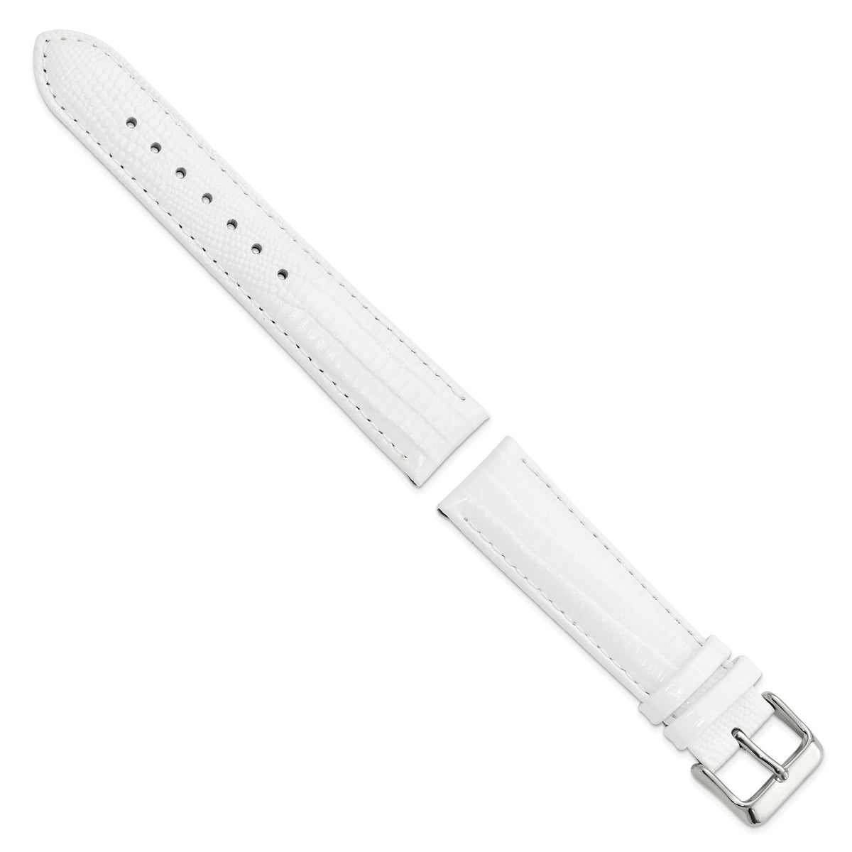 Teju Lizard Grain Leather Watch Band in White, 22mm - Sophia Jewelers