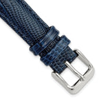 Navy Teju Lizard Grain Leather Watch Band, 14mm