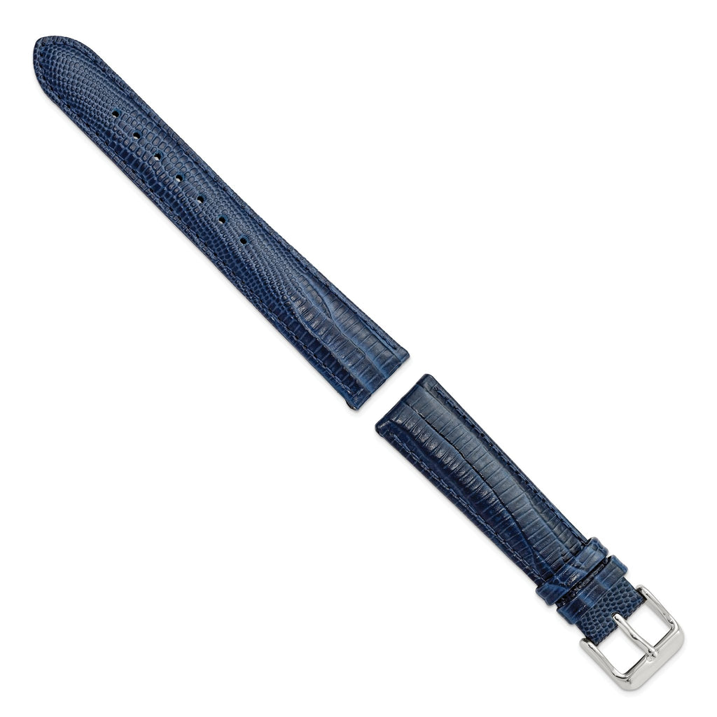 Navy Teju Lizard Grain Leather Watch Band, 14mm - Sophia Jewelers