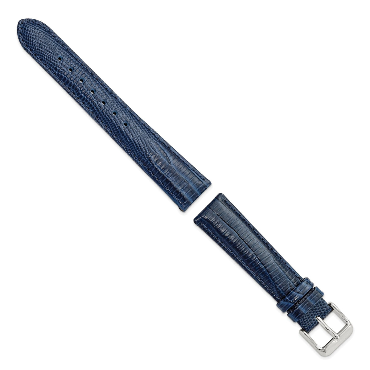 Navy Teju Lizard Grain Leather Watch Band, 14mm - Sophia Jewelers