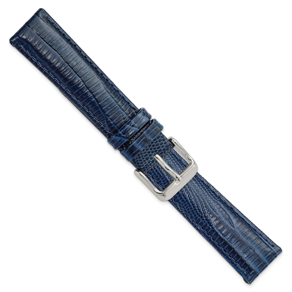 Navy Teju Lizard Grain Leather Watch Band, 14mm - Sophia Jewelers