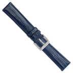 Navy Teju Lizard Grain Leather Watch Band, 14mm - Sophia Jewelers