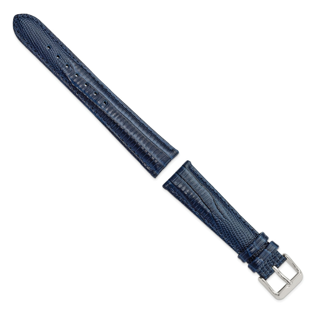 Navy Teju Lizard Grain Leather Watch Band, 14mm - Sophia Jewelers