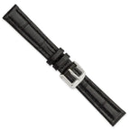 Black Grain Alligator-Grain Watch Band in Leather, Matte - Sophia Jewelers