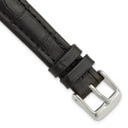 Matte Alligator-Grain Leather Watch Band in Black, 14mm
