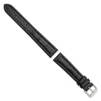 Black Grain Alligator-Grain Watch Band in Leather, Matte - Sophia Jewelers