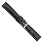 Black Grain Alligator-Grain Watch Band in Leather, Matte - Sophia Jewelers