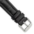 Matte Alligator-Grain Leather Watch Band in Black, 14mm