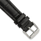 Matte Alligator-Grain Leather Watch Band in Black, 14mm