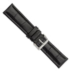 Black Grain Alligator-Grain Watch Band in Leather, Matte - Sophia Jewelers