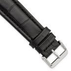 Black Grain Alligator-Grain Watch Band in Leather, Matte - Sophia Jewelers