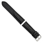 Black Grain Alligator-Grain Watch Band in Leather, Matte - Sophia Jewelers