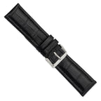 Black Grain Alligator-Grain Watch Band in Leather, Matte - Sophia Jewelers