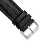 Matte Alligator-Grain Leather Watch Band in Black, 14mm
