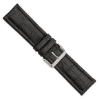 Black Grain Alligator-Grain Watch Band in Leather, Matte - Sophia Jewelers
