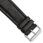 Matte Alligator-Grain Leather Watch Band in Black, 14mm