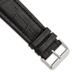 Black Grain Alligator-Grain Watch Band in Leather, Matte - Sophia Jewelers
