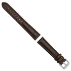 Dark Brown Alligator-Grain Leather Watch Band, 16mm - Sophia Jewelers