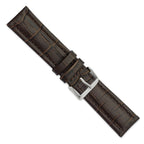 Dark Brown Alligator-Grain Leather Watch Band, 16mm - Sophia Jewelers