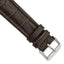 Brown Alligator-Grain Leather Watch Band with Silver-Tone Buckle 22mm
