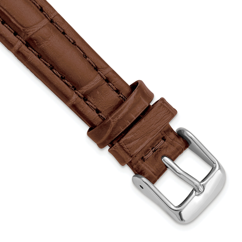 Havana Alligator-Grain Leather Watch Band in Matte Brown, 20mm