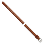 8mm Havana Alligator Grain Leather with Silver-tone Buckle 6.75 inch Watch Band