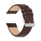 18mm Dark Brown Distressed Leather with Brushed Stainless Steel Buckle 7.75 inch Watch Band