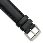 Hand-Stitched Oil Leather Watch Band in Black, 18mm