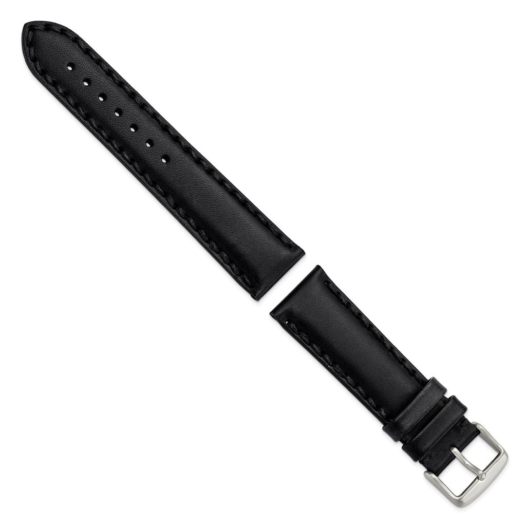 Oil Black Watch Band in Leather, Matte - Sophia Jewelers