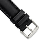 Hand-Stitched Oil Leather Watch Band in Black, 18mm