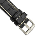 Alligator-Grain Leather Watch Band in Black, 20mm