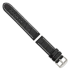 White Stitching Alligator-Grain Black Watch Band in Leather, Matte - Sophia Jewelers