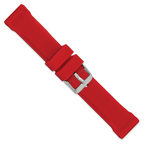 20mm Red Silicone Rubber with Brushed Stainless Steel Buckle 8 inch Watch Band