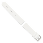 18mm White Silicone Rubber with Brushed Stainless Steel Buckle  7.75 inch Watch Band