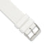 18mm White Silicone Rubber with Brushed Stainless Steel Buckle  7.75 inch Watch Band