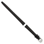 Black Calfskin Leather Watch Band with Silver-Tone Buckle, 10mm - Sophia Jewelers